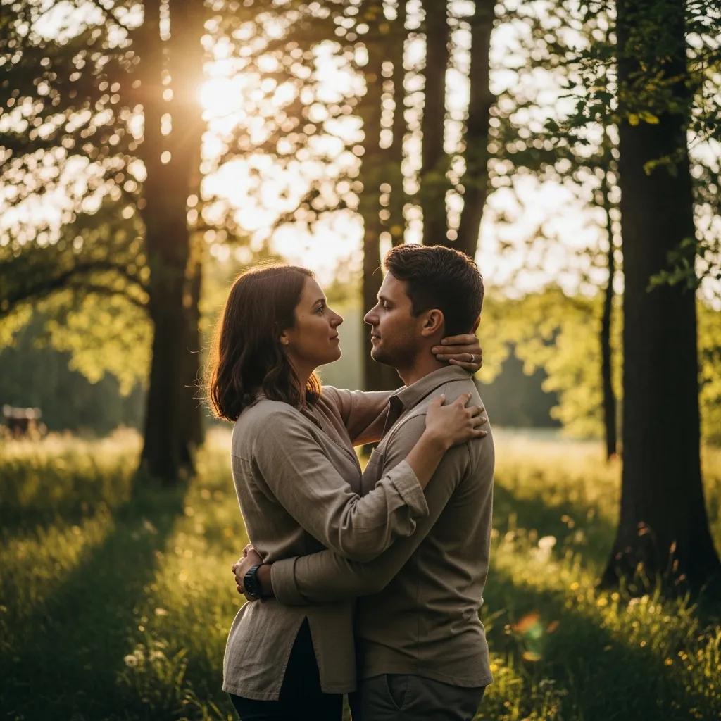 Couple embracing with hope, representing the emotional journey of fertility treatments for endometriosis