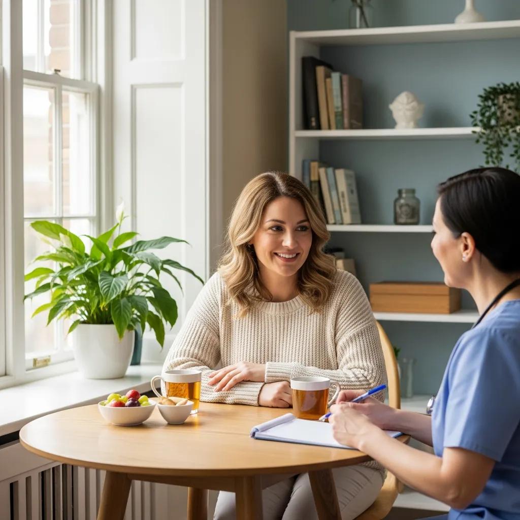 Empowered woman discussing healthcare rights with a provider in a supportive environment